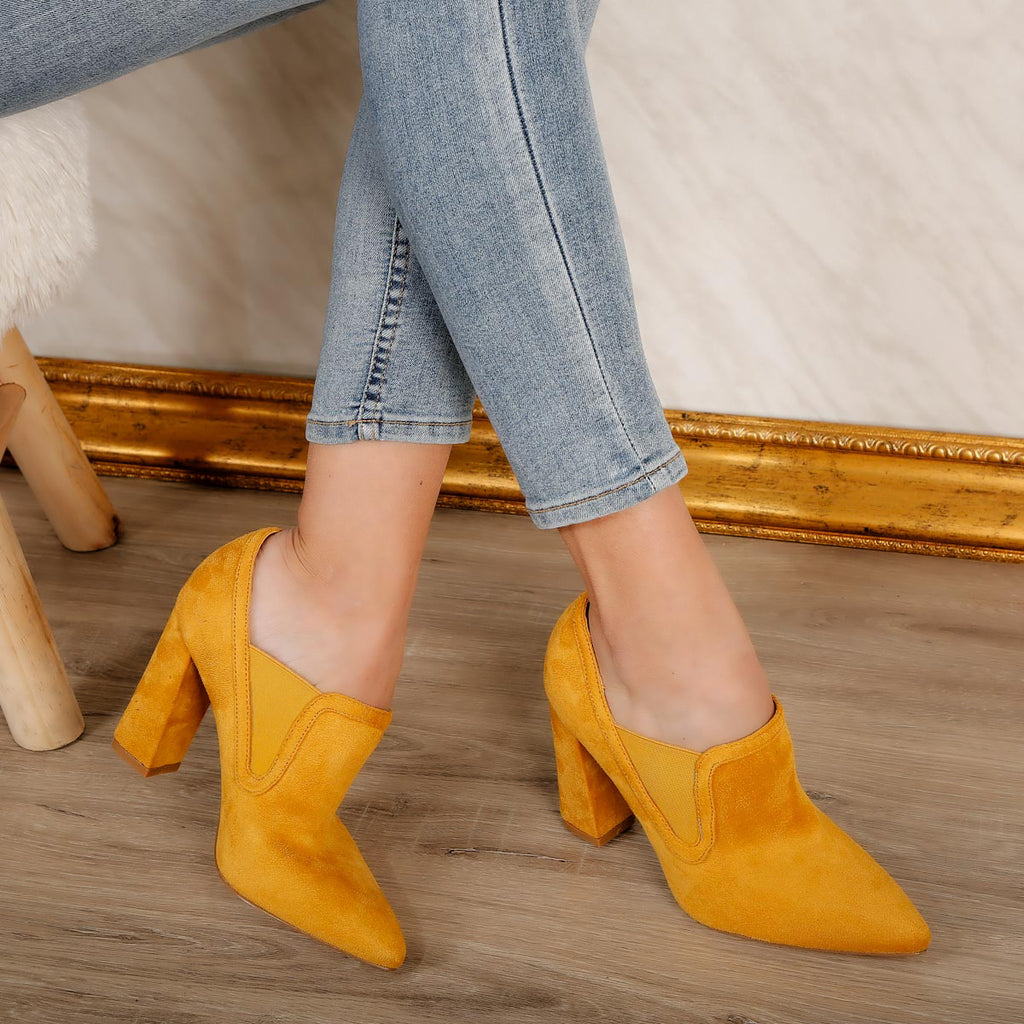 Pantofi dama cu toc Aglaya - Yellow