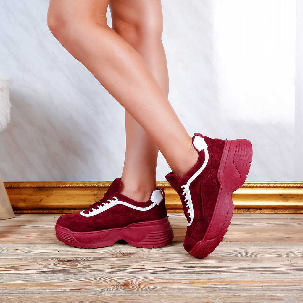 Pantofi sport Oana - Burgundy