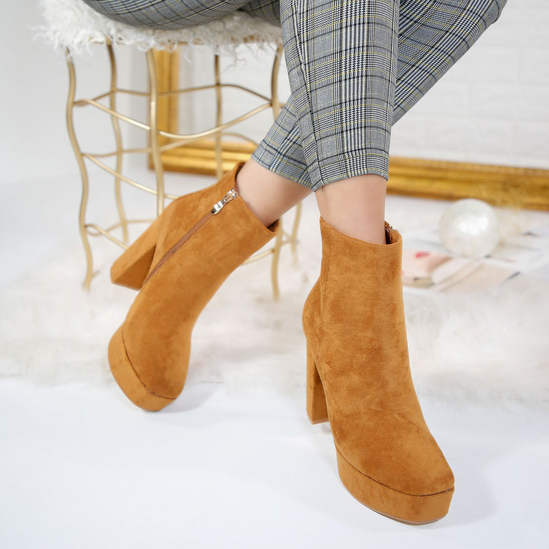 Botine dama Belissa - Camel