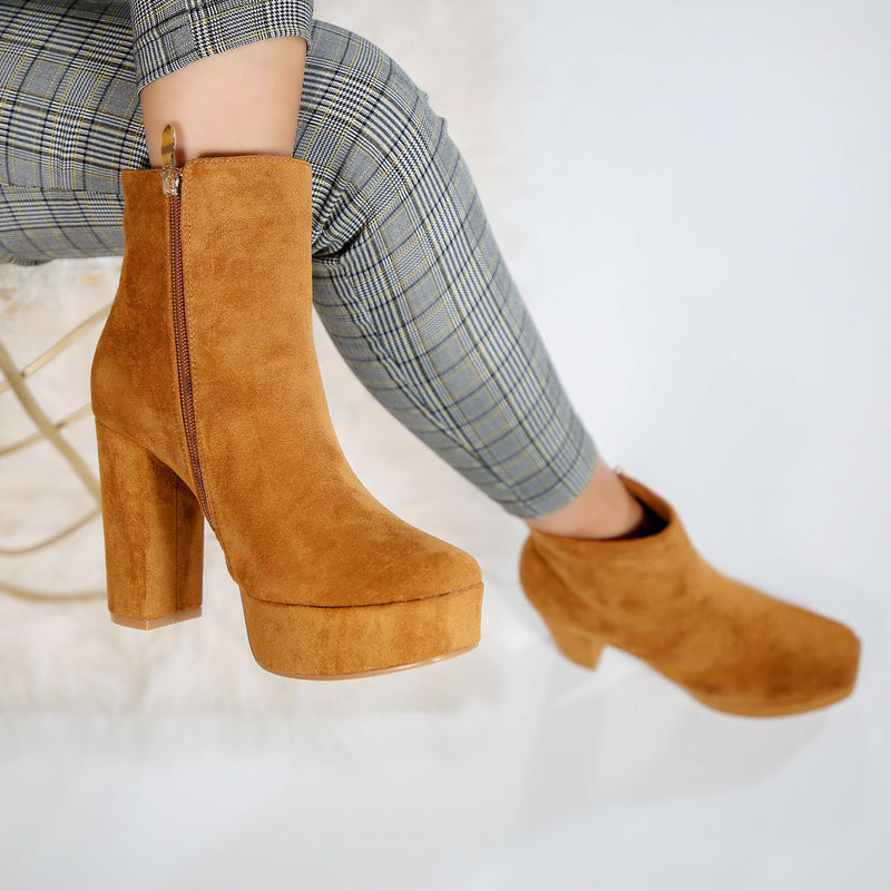 Botine dama Belissa - Camel