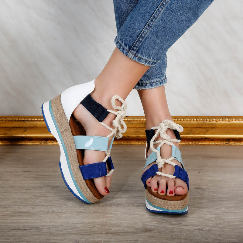 Sandale dama cu platforma Tavia - Blue