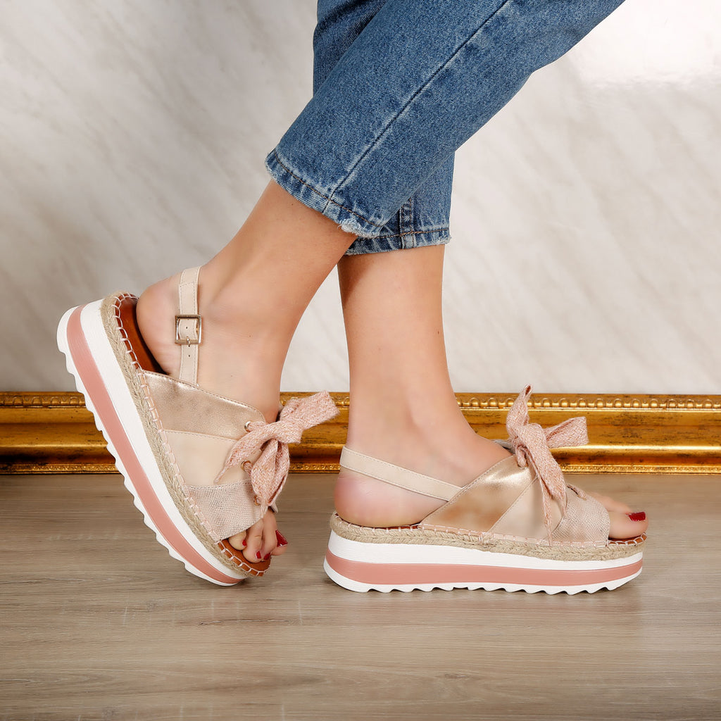 Sandale dama cu platforma Leila - Pink