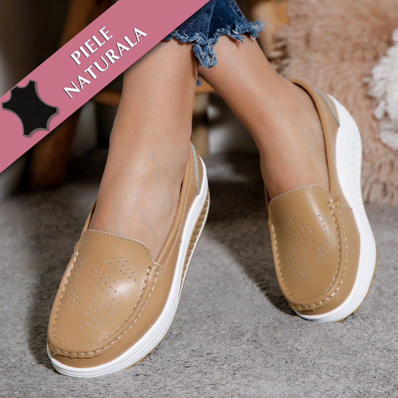 Pantofi dama cu platforma Deana - Beige