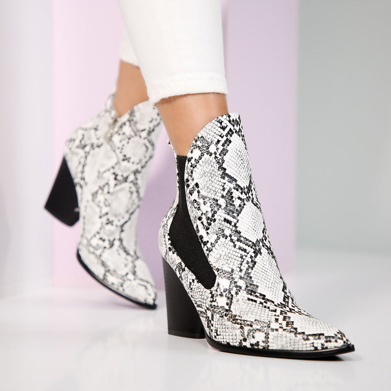 Botine dama Victoria - White Snake