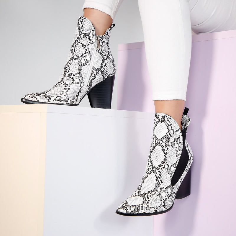 Botine dama Victoria - White Snake