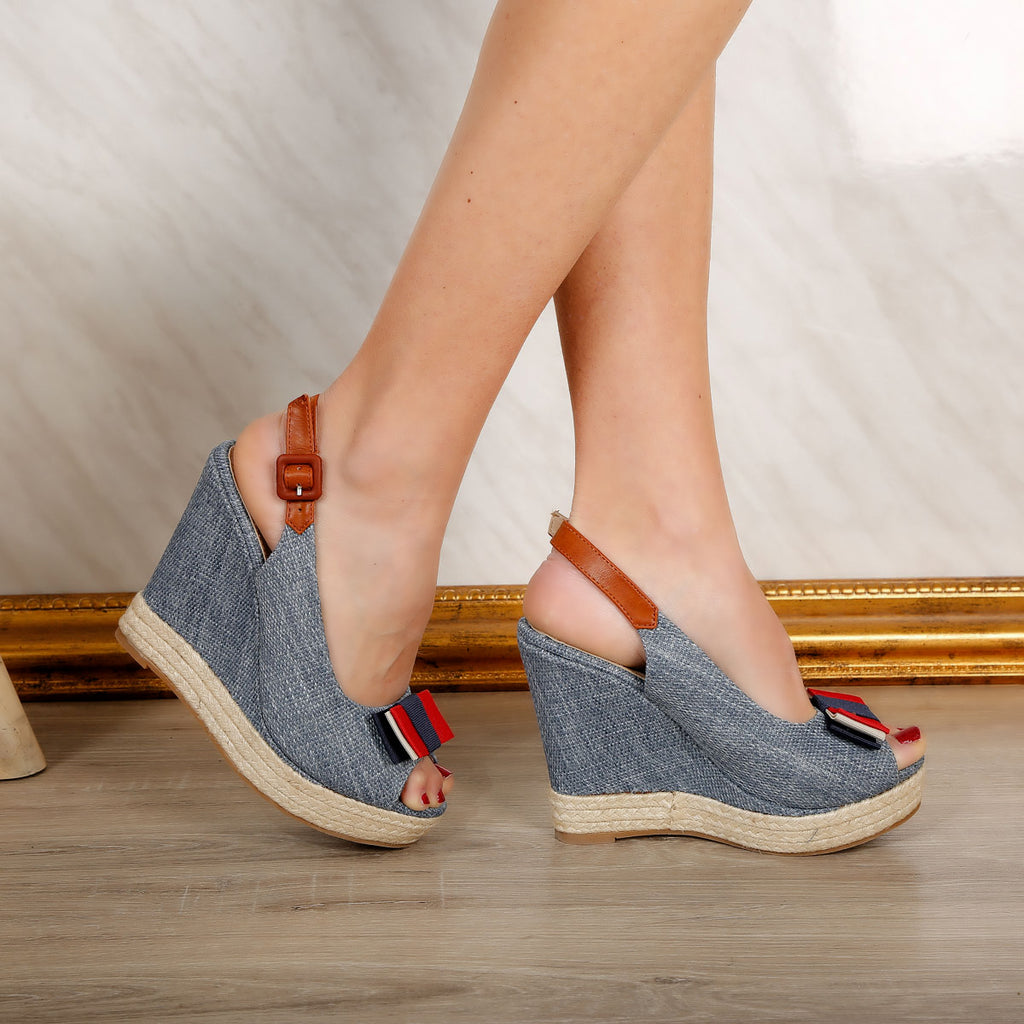 Sandale dama cu platforma Stephie - Blue