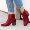 Botine dama cu toc KARLIE - BORDO