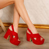 Sandale dama cu toc Britany - Red