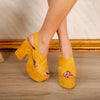 Sandale dama cu toc Britany - Yellow