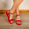 Sandale dama cu platforma Casey - Red
