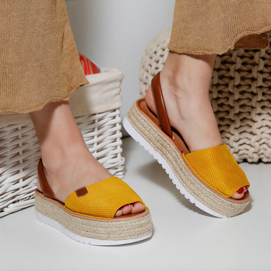 Sandale dama cu platforma Inara - Yellow