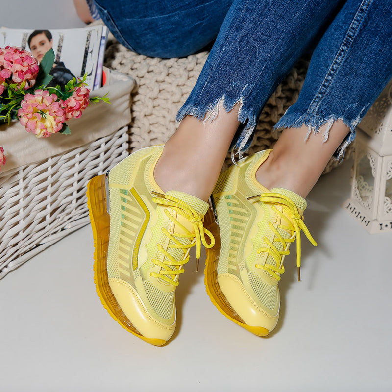 Pantofi sport cu platforma Deva - Yellow