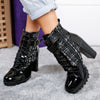 Botine dama cu toc MILANO - BLACK