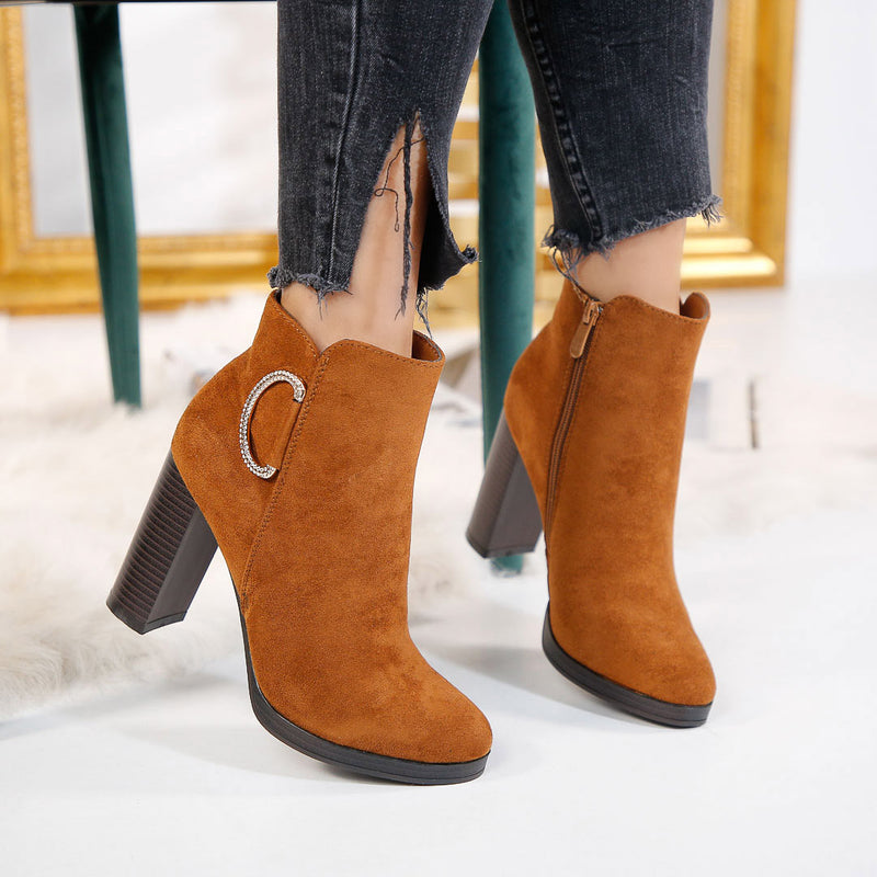 Botine dama Kacy - Camel