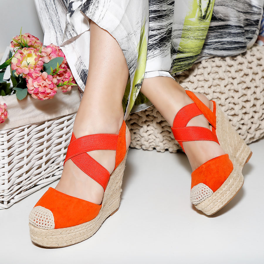 Sandale dama cu platforma Elba - Orange