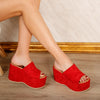 Papuci dama cu platforma Nettie - Red