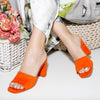 Papuci dama cu toc Zendaya - Orange