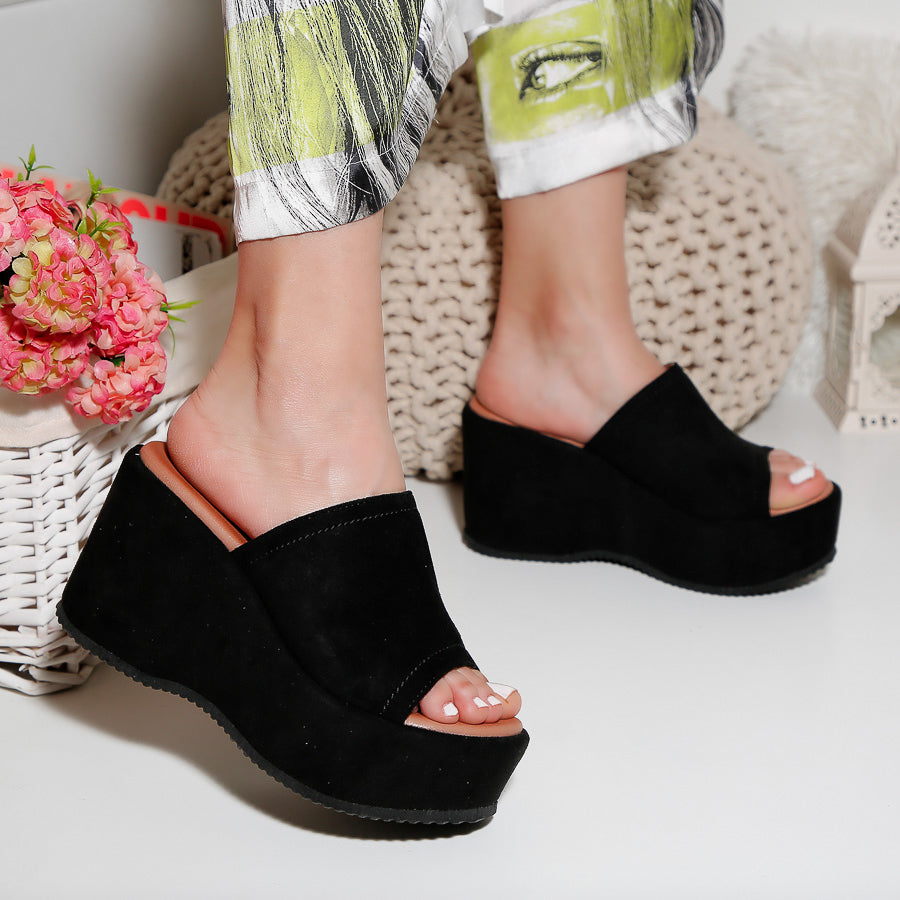 Papuci dama cu platforma Marchela - Black