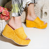 Papuci dama cu platforma Marchela - Yellow