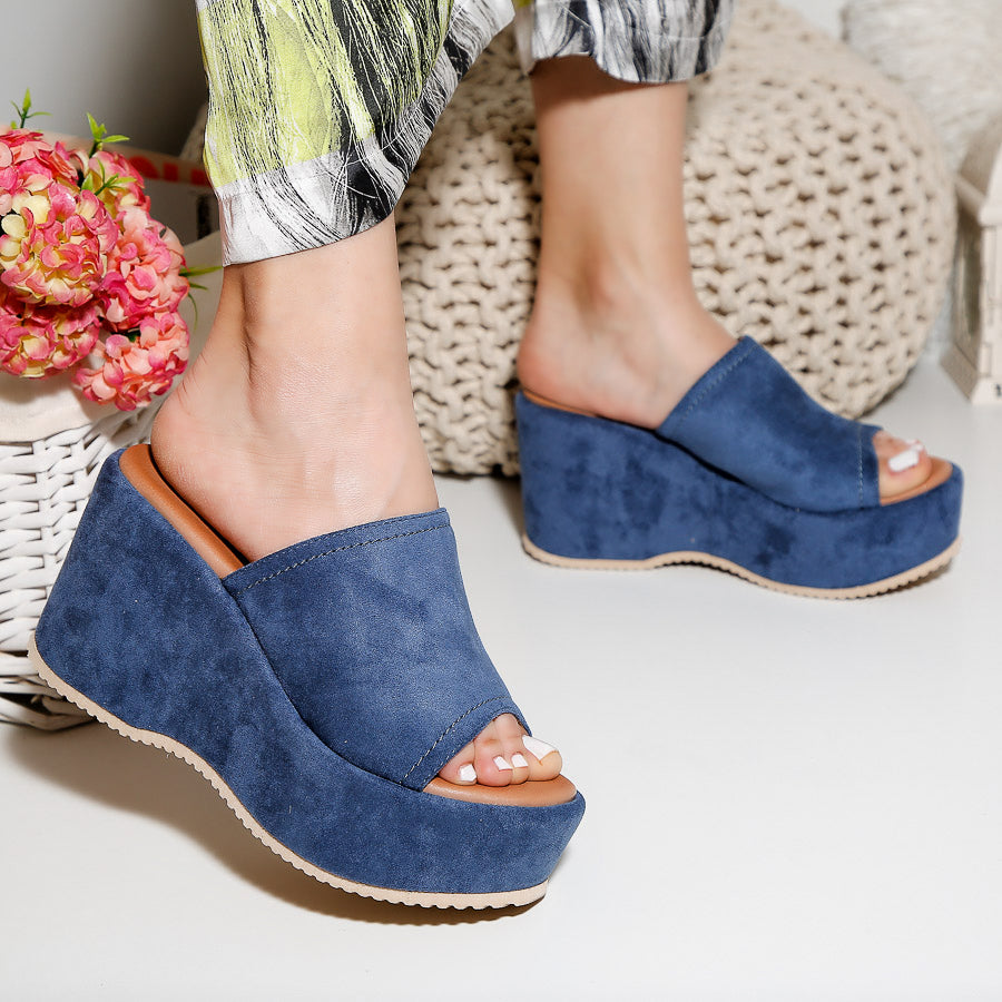 Papuci dama cu platforma Marchela - Blue