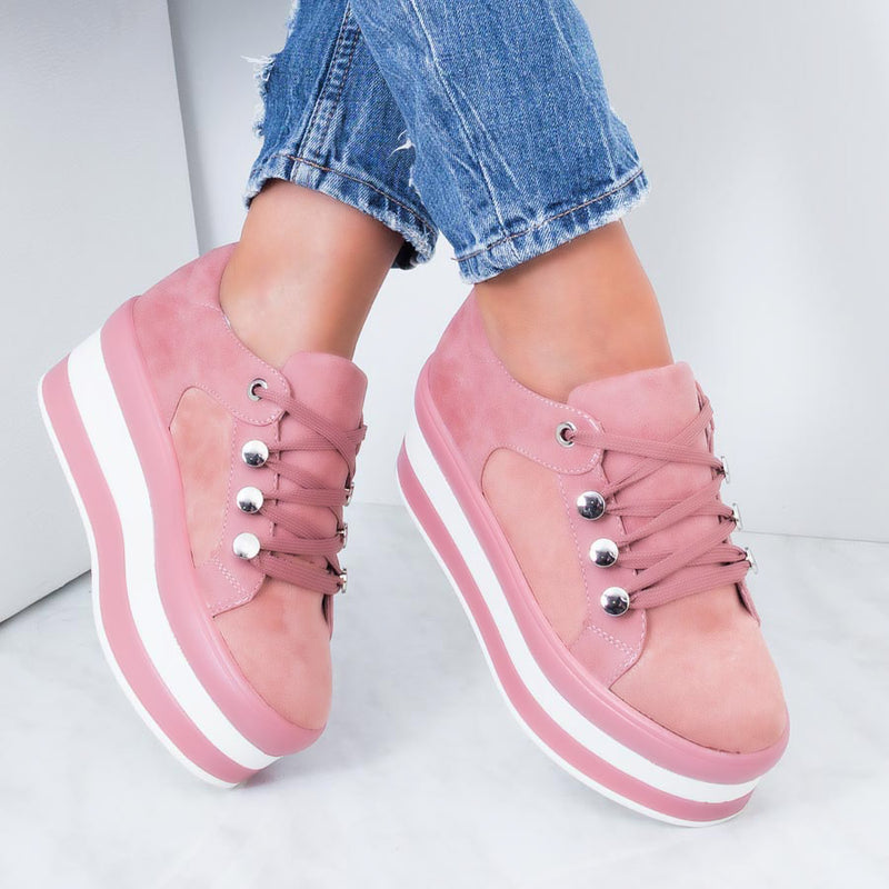 Pantofi sport cu platforma Arisona roz