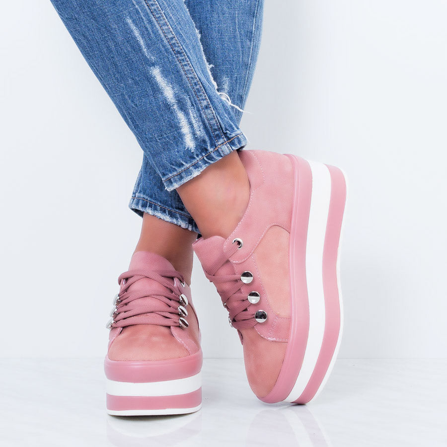 Pantofi sport cu platforma Arisona roz