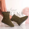 Cizme tip UGG de dama Zoe verzi