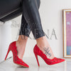 Pantofi dama cu toc Indira rosii