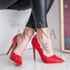Pantofi dama cu toc Indira rosii