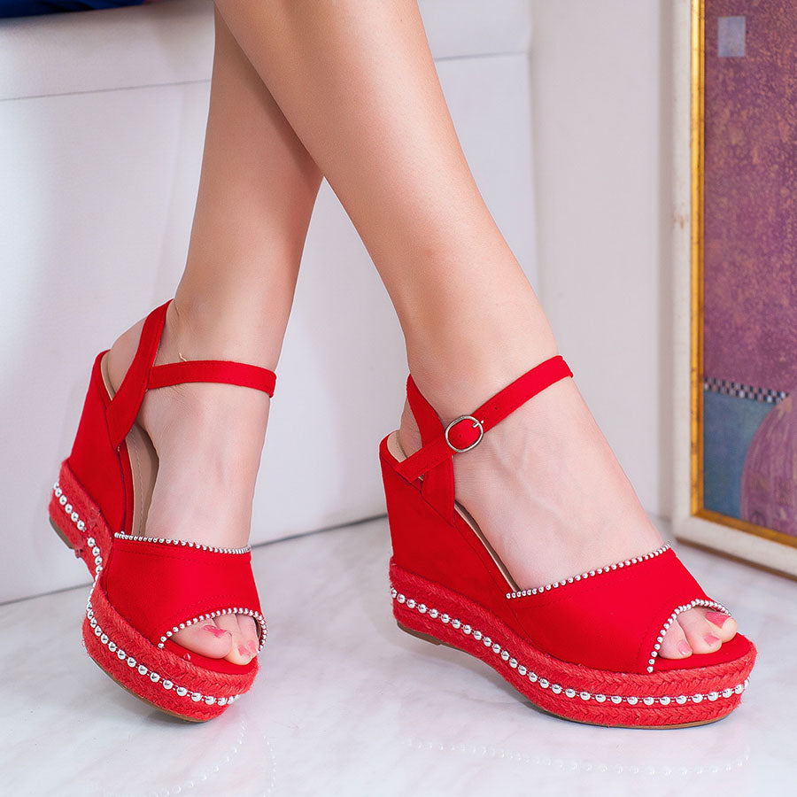 Sandale dama cu platforma Maila rosi