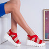 Sandale dama cu platforma Tonina rosii