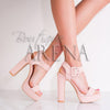 Sandale dama cu toc Fiora roz pal