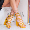 Sandale dama cu toc Laris - Yellow