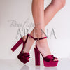 Sandale dama cu toc Lillian bordo