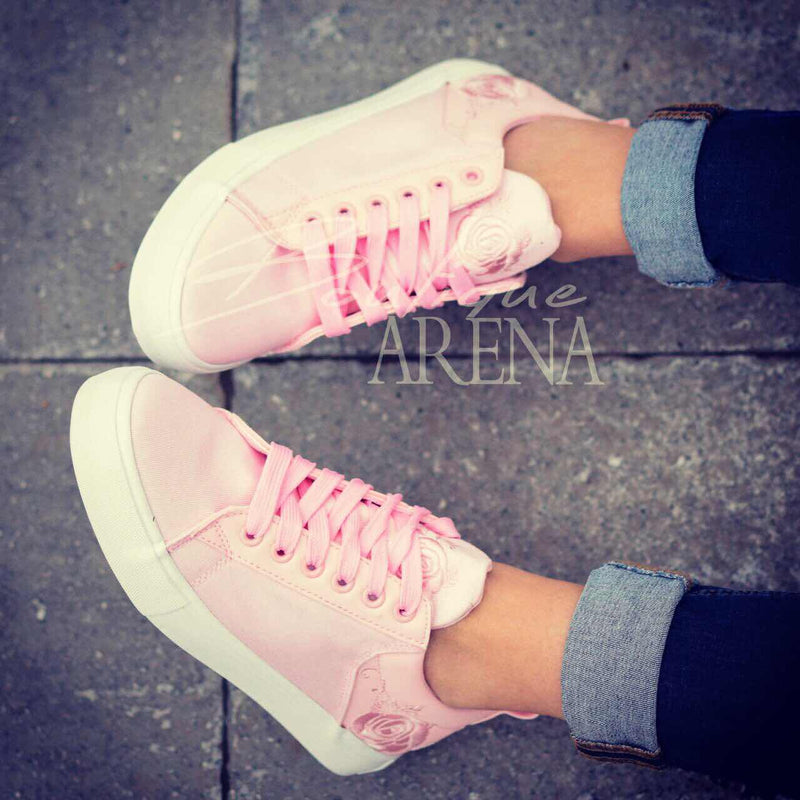 Pantofi casual dama cu trandafir Кimbrel roz