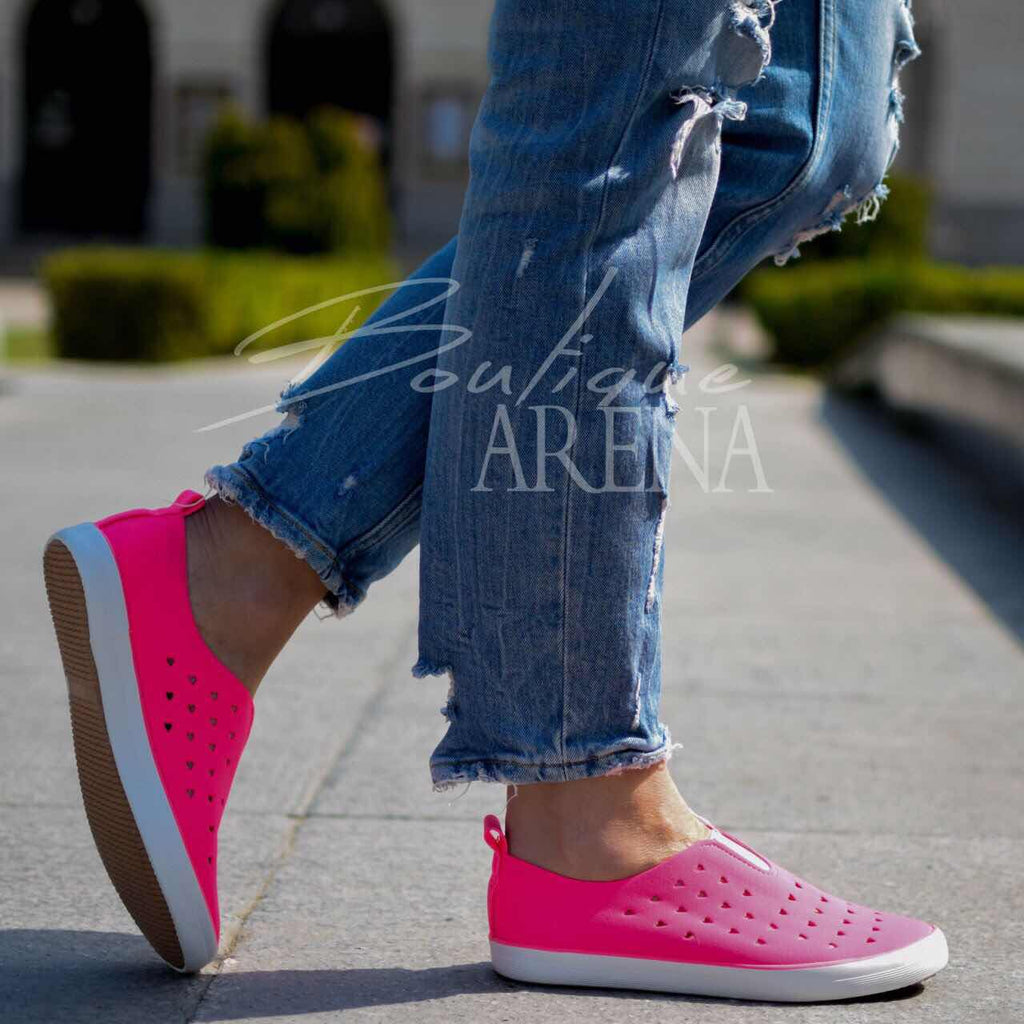 Pantofi casual dama cu elastic Collison roz