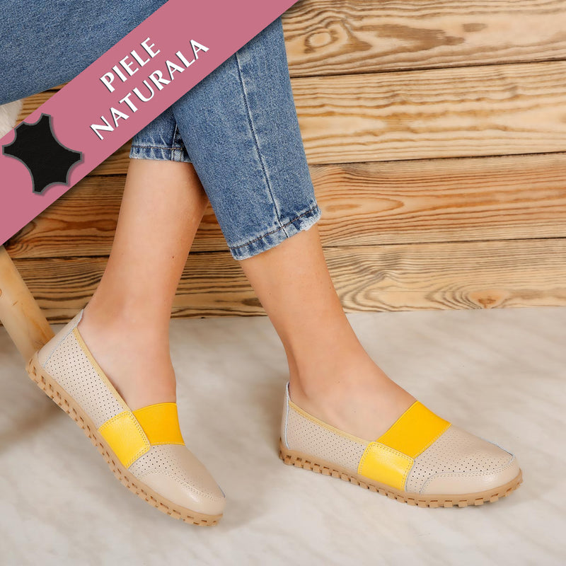 Pantofi dama Netty - Beige Yellow