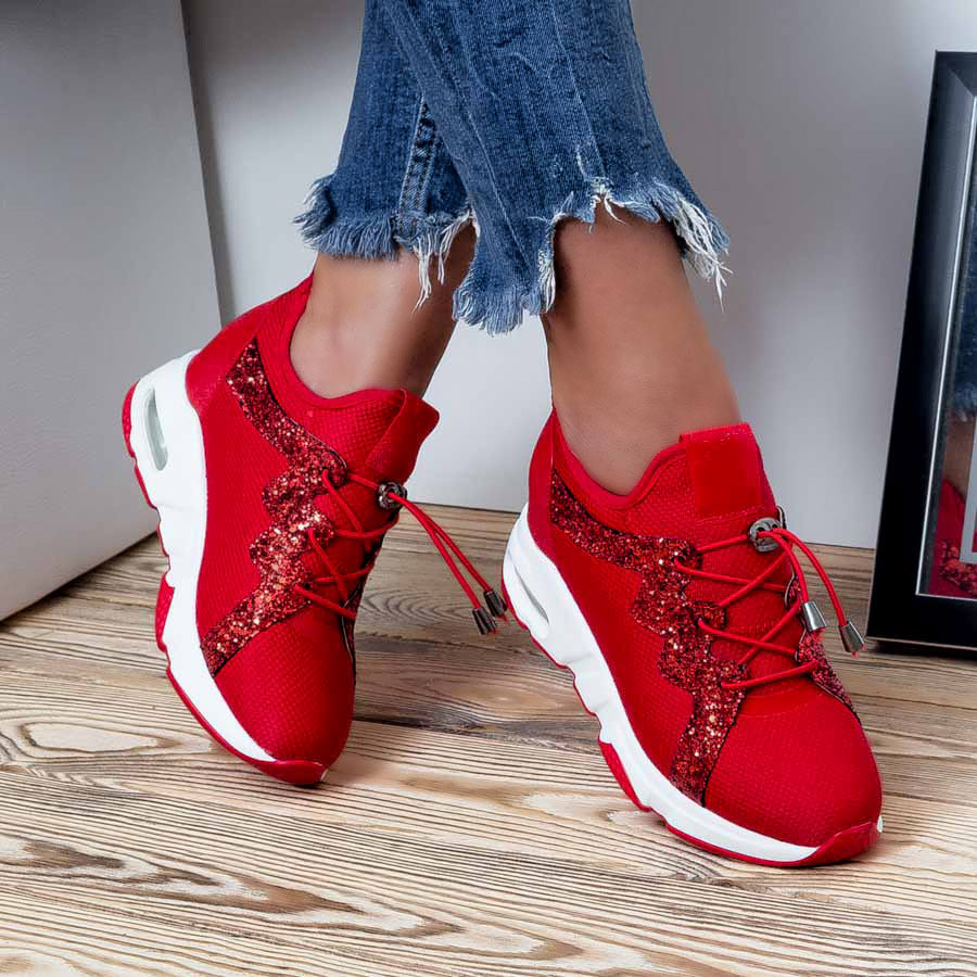 Pantofi sport cu platforma Vera rosii