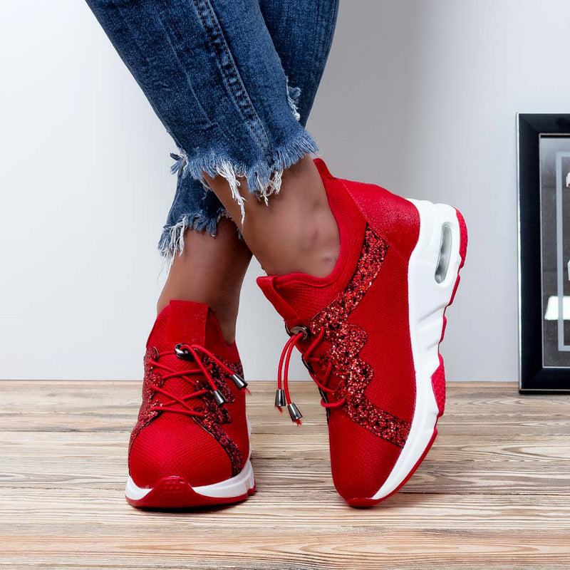 Pantofi sport cu platforma Vera rosii